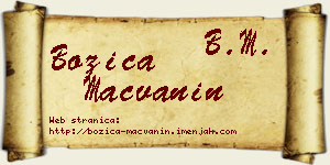 Božica Mačvanin vizit kartica